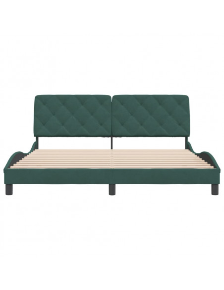 Giroletto con Testiera Verde Scuro 180x200 cm in Velluto