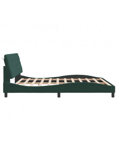 Giroletto con Testiera Verde Scuro 180x200 cm in Velluto