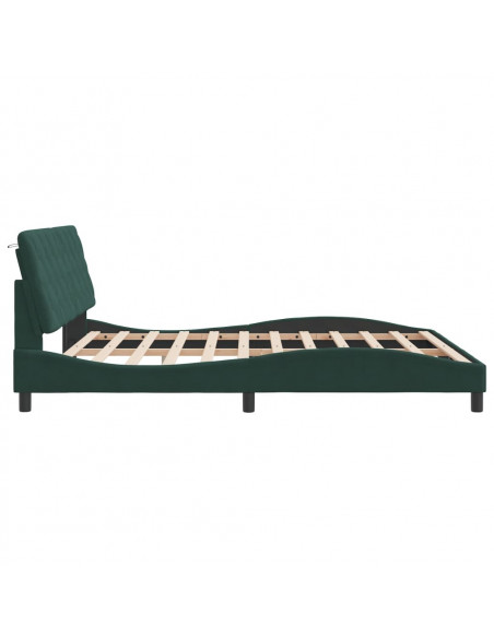 Giroletto con Testiera Verde Scuro 180x200 cm in Velluto