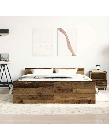 Giroletto senza Materasso Legno Antico 140x190cm in Truciolato