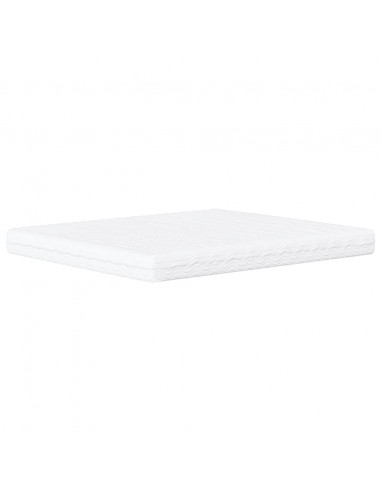 Letto con Materasso Crema 160x200 cm in Tessuto