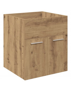 Mobile Bagno con Lavabo Integrato&Rubinetto Rovere Artigianale 2