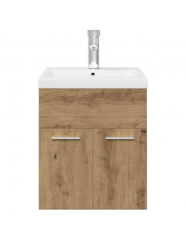 Mobile Bagno con Lavabo Integrato&Rubinetto Rovere Artigianale