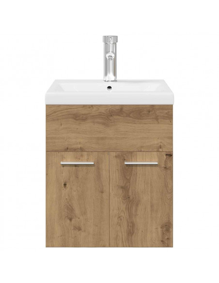 Mobile Bagno con Lavabo Integrato&Rubinetto Rovere Artigianale