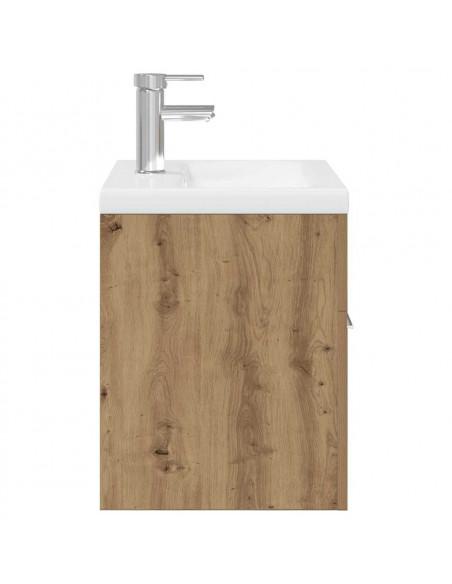 Mobile Bagno con Lavabo Integrato&Rubinetto Rovere Artigianale
