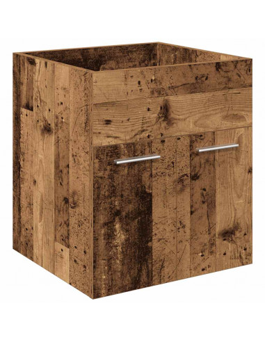 Mobile da Bagno con Lavabo Integrato e Rubinetto Legno Antico