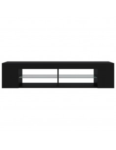 Mobile Porta TV con Luci LED Nero 135x39x30 cm 2