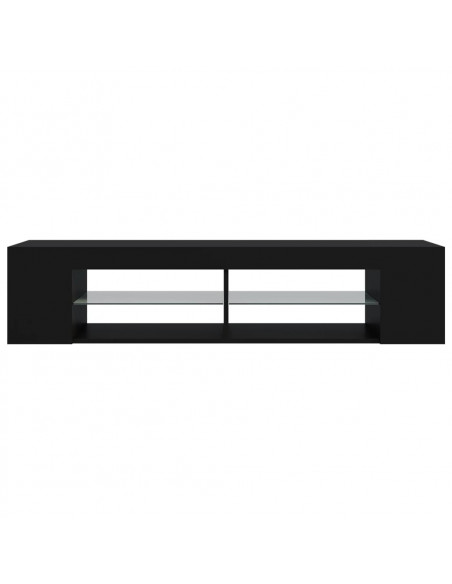 Mobile Porta TV con Luci LED Nero 135x39x30 cm