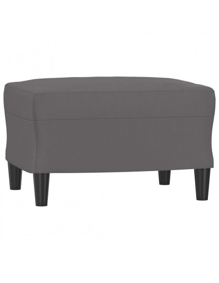 Poltrona con Poggiapiedi Grigio 60 cm in Similpelle