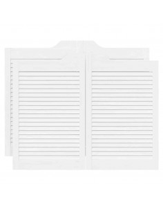 Porte a Battente 2-Paio Design a Lamelle Bianco 80x100 cm