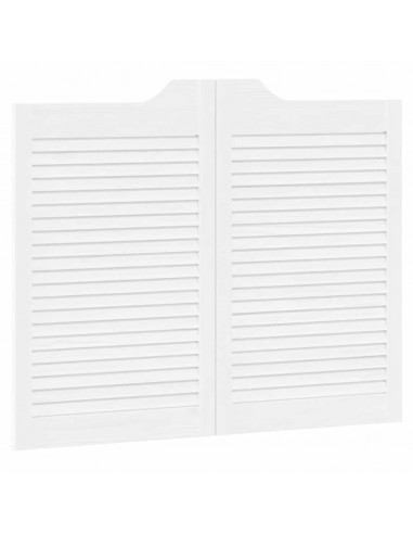 Porte a Battente 2-Paio Design a Lamelle Bianco 80x100 cm