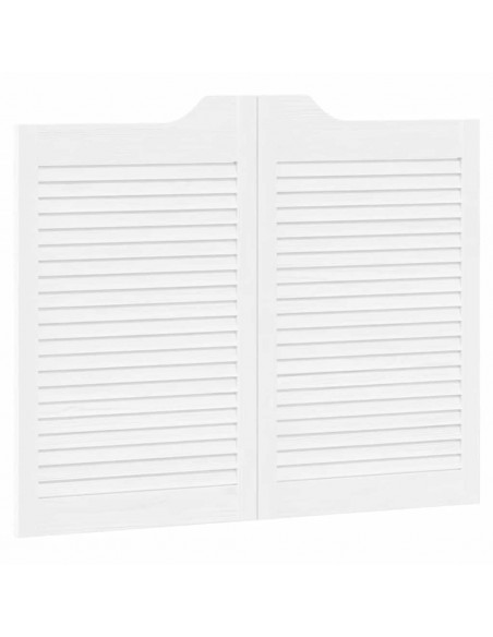 Porte a Battente 2-Paio Design a Lamelle Bianco 80x100 cm