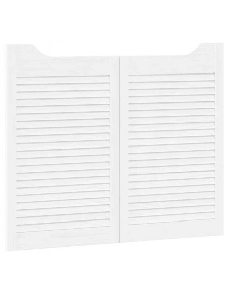 Porte a Battente 2-Paio Design a Lamelle Bianco 80x100 cm