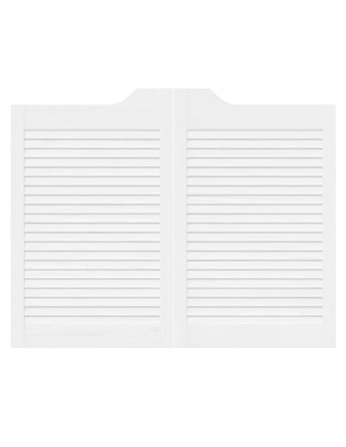 Porte a Battente 2-Paio Design a Lamelle Bianco 80x100 cm