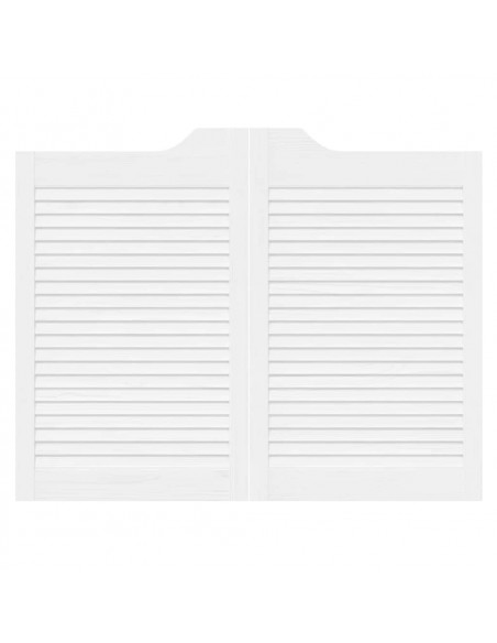 Porte a Battente 2-Paio Design a Lamelle Bianco 80x100 cm