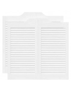 Porte a Battente 2-Paio Design a Lamelle Bianco 80x80 cm