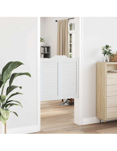 Porte a Battente 2-Paio Design a Lamelle Bianco 80x80 cm