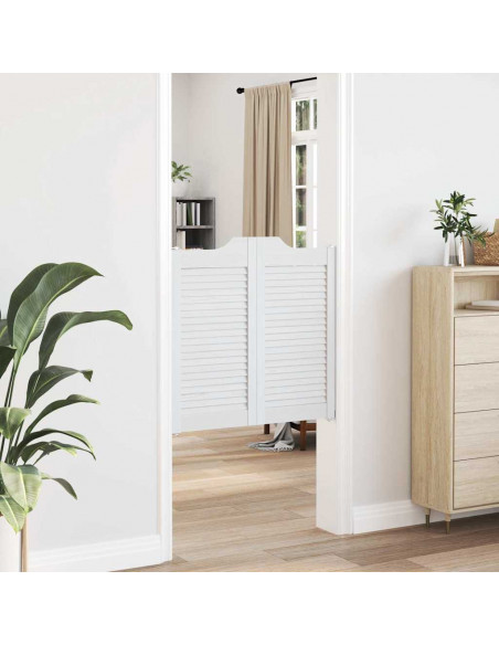 Porte a Battente 2-Paio Design a Lamelle Bianco 80x80 cm