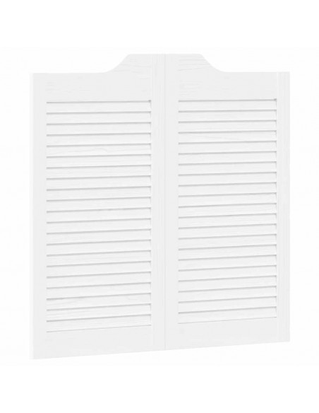 Porte a Battente 2-Paio Design a Lamelle Bianco 80x80 cm