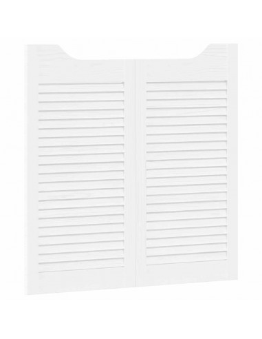 Porte a Battente 2-Paio Design a Lamelle Bianco 80x80 cm