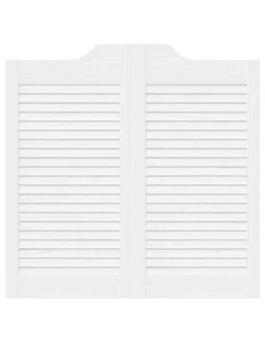 Porte a Battente 2-Paio Design a Lamelle Bianco 80x80 cm