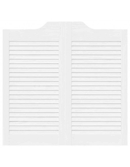 Porte a Battente 2-Paio Design a Lamelle Bianco 80x80 cm