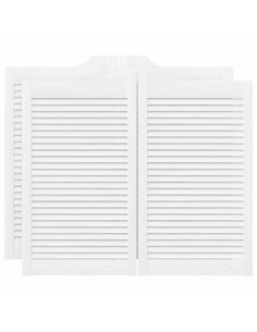 Porte a Battente 2-Paio Design a Lamelle Bianco 90x100 cm