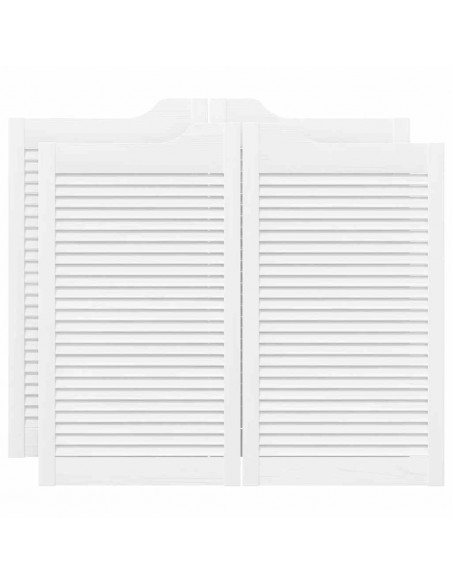Porte a Battente 2-Paio Design a Lamelle Bianco 90x100 cm