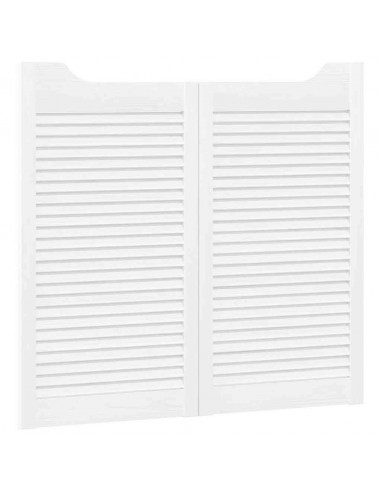 Porte a Battente 2-Paio Design a Lamelle Bianco 90x100 cm