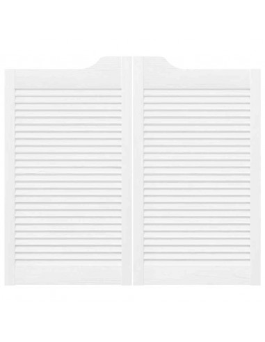 Porte a Battente 2-Paio Design a Lamelle Bianco 90x100 cm
