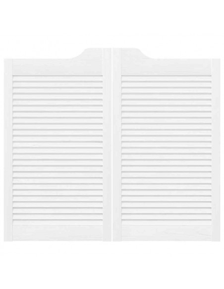 Porte a Battente 2-Paio Design a Lamelle Bianco 90x100 cm