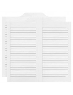 Porte a Battente 2-Paio Design a Lamelle Bianco 90x80 cm