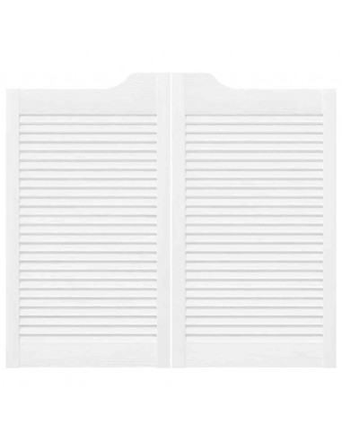 Porte a Battente 2-Paio Design a Lamelle Bianco 90x80 cm