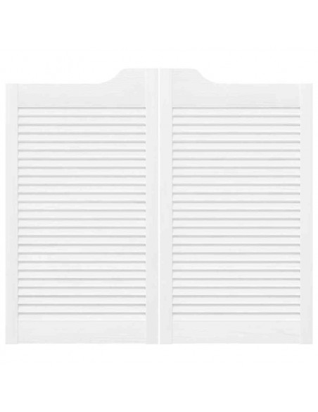 Porte a Battente 2-Paio Design a Lamelle Bianco 90x80 cm