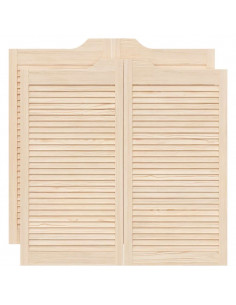 Porte a Battente 2-Paio Design Lamelle 100x100 cm Legno di Pino