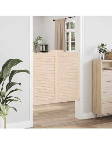 Porte a Battente 2-Paio Design Lamelle 100x100 cm Legno di Pino