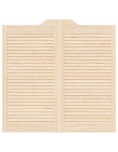 Porte a Battente 2-Paio Design Lamelle 100x100 cm Legno di Pino