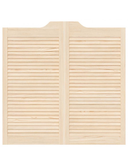 Porte a Battente 2-Paio Design Lamelle 100x100 cm Legno di Pino