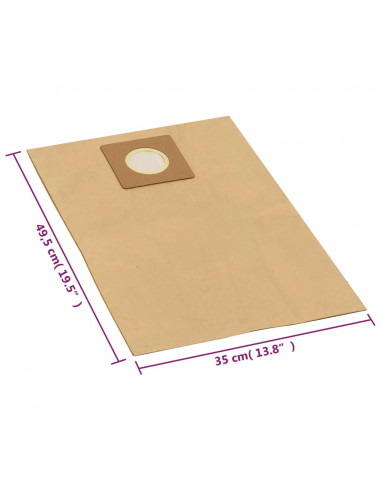 Sacchetti Carta per Aspirapolvere e Aspiraliquidi 10pz Marrone