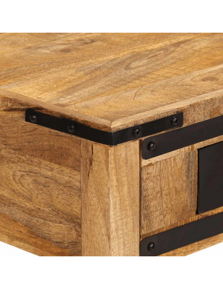 Scrivania 100x50x75 cm in Legno Massello Grezzo di Mango