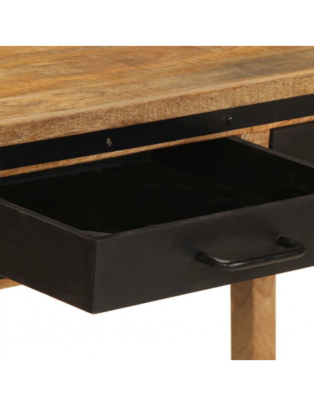 Scrivania 100x50x75 cm in Legno Massello Grezzo di Mango