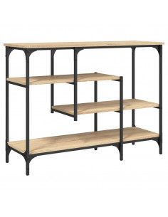 Tavolino Consolle con Ripiani Rovere Sonoma 100x35x75 cm