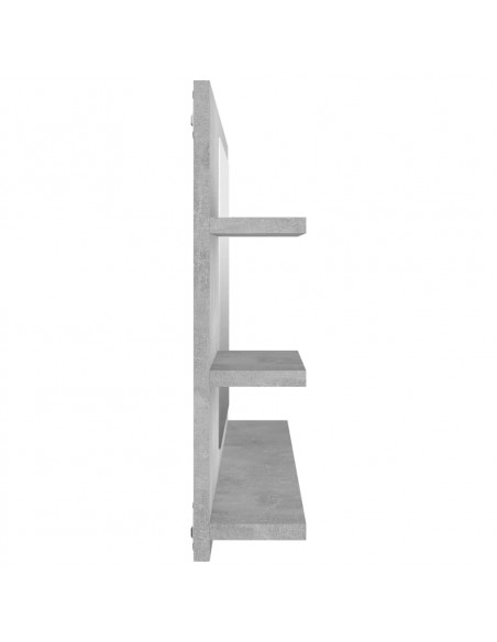 Specchio da Bagno Grigio Cemento 90x10,5x45cm Legno Multistrato