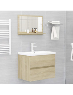 Specchio da Bagno Rovere Sonoma 60x10,5x37 cm Legno Multistrato