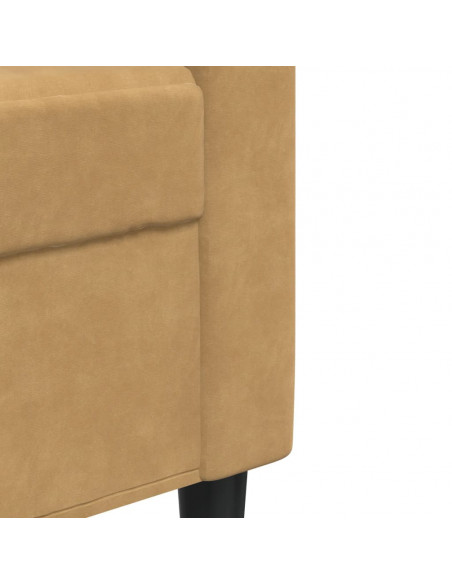 Set di Divani 2 pz con Cuscini Marrone in Velluto