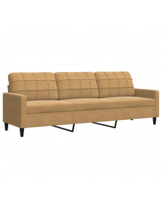 Set di Divani 3 pz con Cuscini Marrone in Velluto