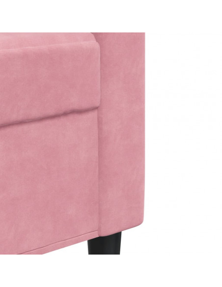 Set di Divani 2 pz con Cuscini rosa in Velluto
