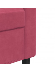 Set di Divani 2 pz con Cuscini Rosso Vino in Velluto