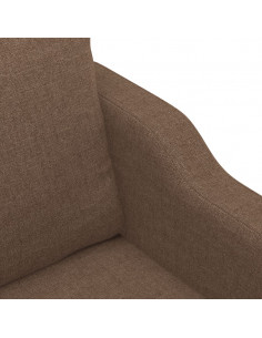 Set di Divani 3 pz con Cuscini Marrone in Tessuto