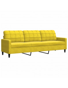 Set di Divani 3 pz con Cuscini giallo in Velluto
